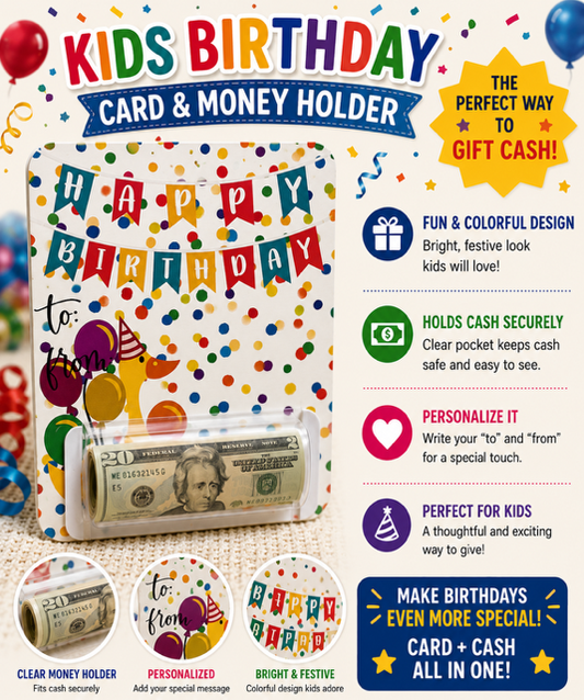 Happy Birthday-Duck-Card/Money Holder