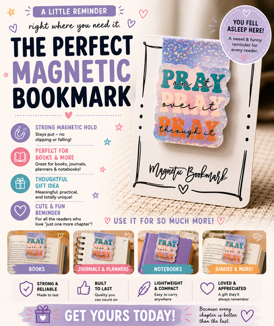 Magnetic Bookmark: Pray On It, Pray Over It, Pray Through It