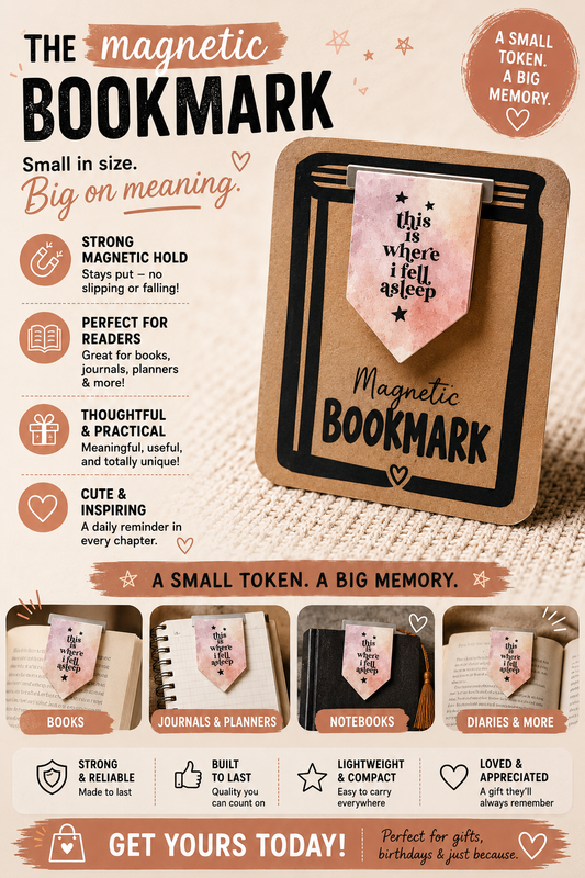 Magnetic Bookmark: This is Where I Fell Asleep