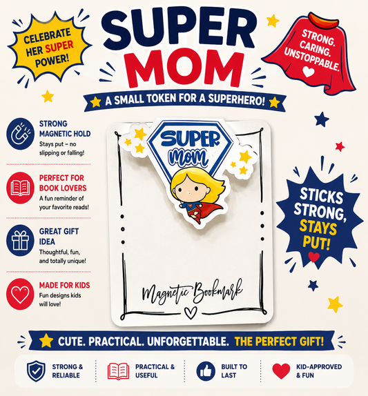 Magnetic Bookmark: Super Mom (Blonde)