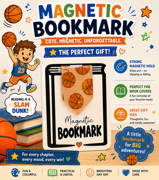 Magnetic Bookmark: Basketball